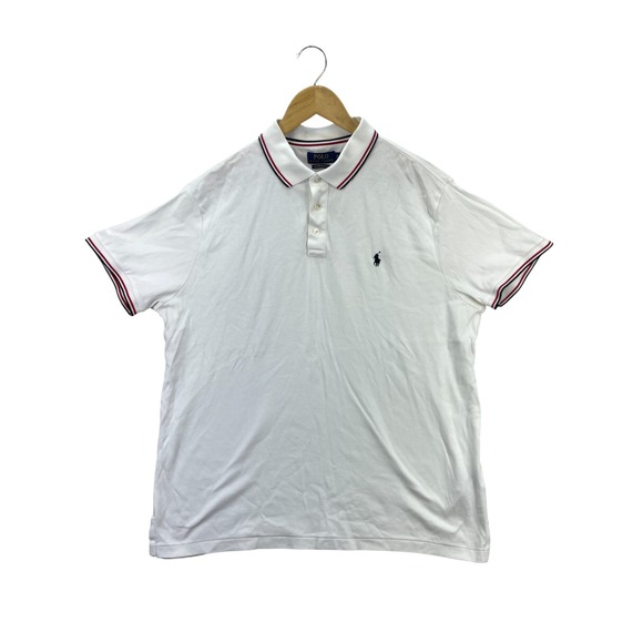 Polo Ralph Lauren Custom Slim Fit Polo Shirt Men's XL White Classic Cotton Top - Picture 1 of 8